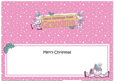Xmas Great Grandma Snowmen Signpost Large Dl Matching Insert