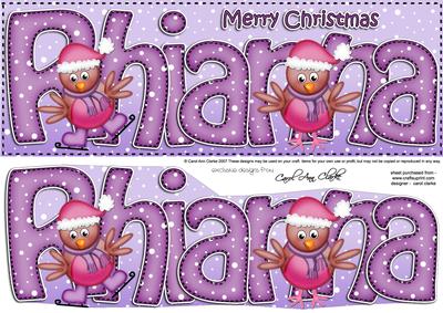 Merry Christmas Rhianna Robins Large Dl & 3D Decoupage