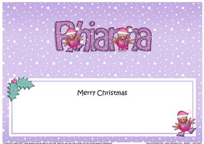 Merry Christmas Rhianna Robins Matching Large Dl Insert