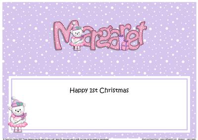Merry Christmas Margaret Teddy Matching Large Dl Insert