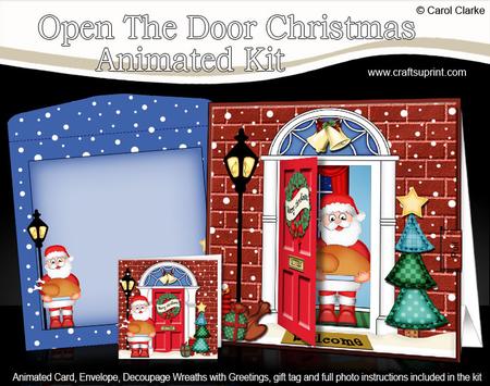 3D Xmas Santa's Turkey Animated Moveable Open Door