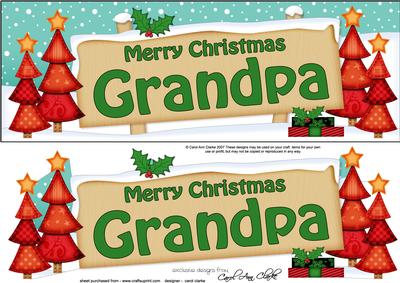 Xmas Grandpa Trees Signpost Large Dl Easicut 3D Decoupage