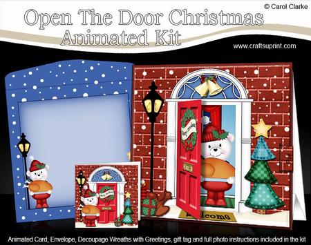 3D Xmas Teddy Ed's Turkey Animated Moveable Open Door Card