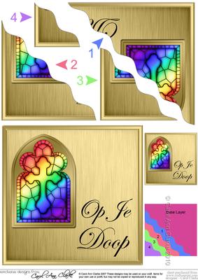 Dutch Baptism Stained Glass Window Wavy Corner Stacker