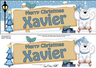 Xmas Xavier Polar Bear Signpost Large Dl Easicut Decoupage