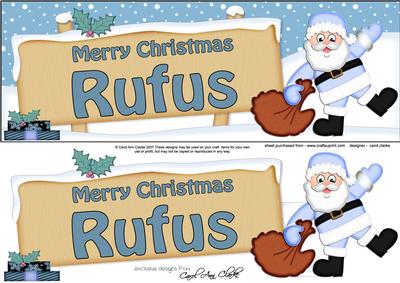 Xmas Rufus Santa Signpost Large Dl Easicut Decoupage
