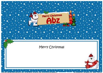 Xmas Abz Polar Bear Signpost Large Dl Matching Insert