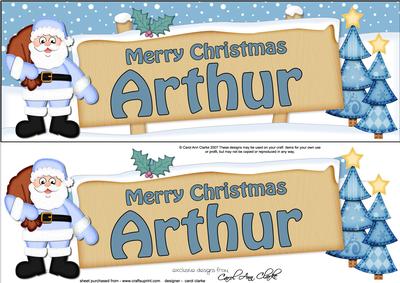 Xmas Arthur Santa Signpost Large Dl Easicut Decoupage