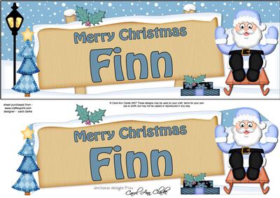 Xmas Finn Santa Signpost Large Dl Easicut Decoupage
