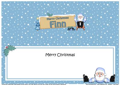 Xmas Finn Santa Signpost Large Dl Matching Insert