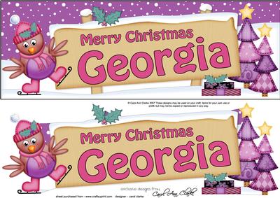 Xmas Georgia Robin Signpost Large Dl Easicut Decoupage