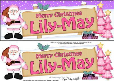 Xmas Lily May Santa Signpost Large Dl Easicut Decoupage