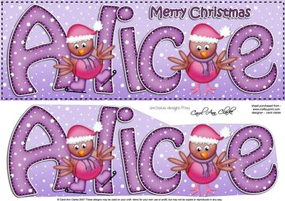 Merry Christmas Alice Robins Large Dl & 3D Decoupage