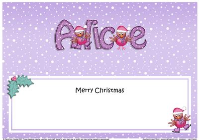Merry Christmas Alice Robins Matching Large Dl Insert