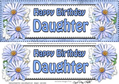 Large Dl Birthday Daughter Daisies Floral 3D Decoupage