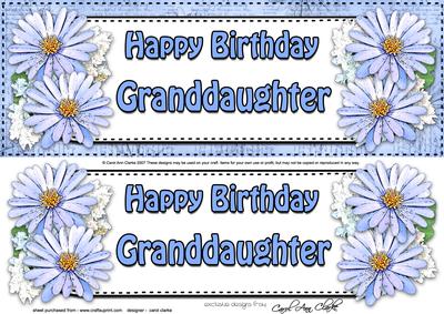 Large Dl Birthday Granddaughter Daisies Floral 3D Decoupage