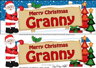 Xmas Granny Santa Signpost Lge Dl Easicut Decoupage