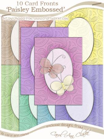 'paisley Embossed' Shabby Summertime Card Fronts Kit