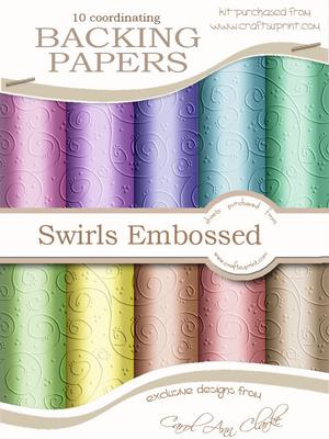 'swirls Embossed' Shabby Summertime Backing Paper Kit
