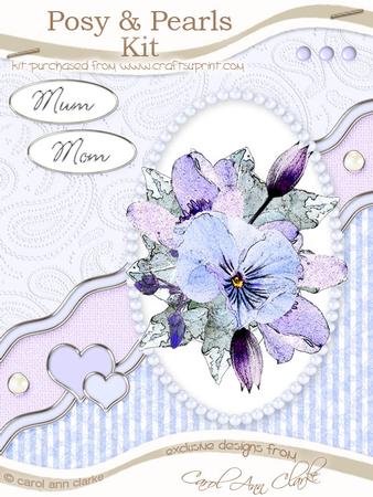 Posy & Pearls Kit in Blue with Step by Step Decoupage