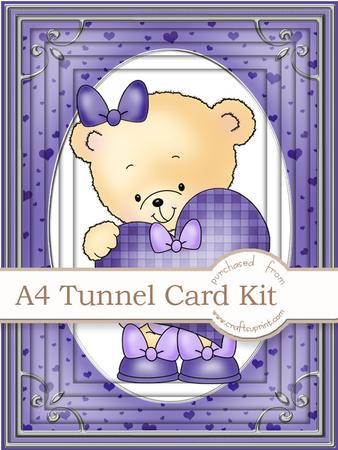 A4 Rosie's Heart in Damson Tunnel Card Kit