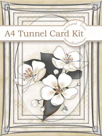 A4 Apple Blossom in Vanilla Tunnel Card Kit