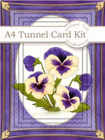 A4 Pansy in Lavender Tunnel Card Kit