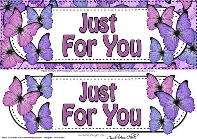 Large Dl Just for You Butterflies Card & 3D Decoupage