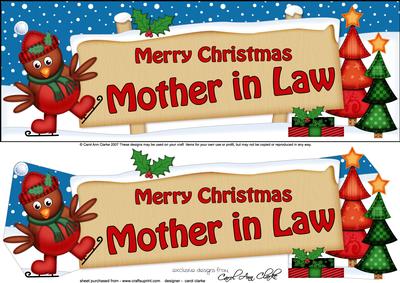 Xmas Mother in Law Robin Signpost Lge Dl Decoupage