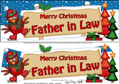 Xmas Father in Law Robin Signpost Lge Dl Decoupage