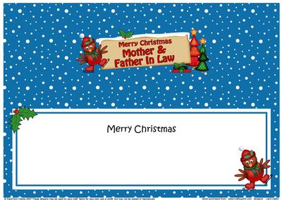 Xmas Mother & Father in Law Robin Signpost Large Dl Insert