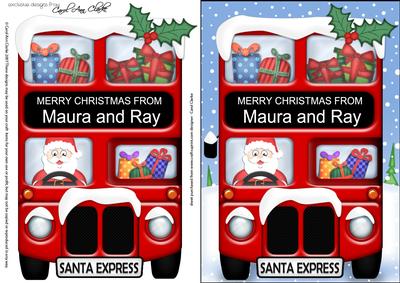Xmas Santa Express Maura & Ray A5 3D Decoupage