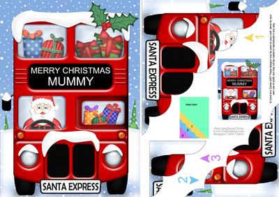 A5 Xmas Santa Express Mummy Scallop Corner Stacker