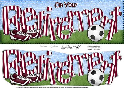 Large Dl Retirement Football Card & 3D Decoupage