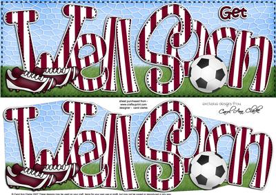 Large Dl Get Well Soon Football Card & 3D Decoupage