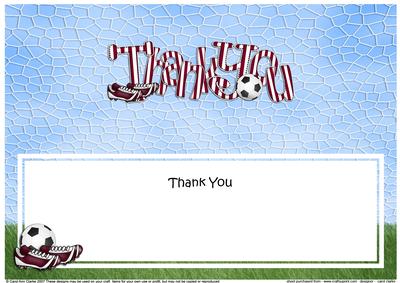 Thank You Football Large Dl Matching Insert