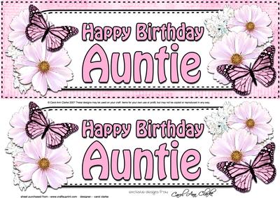 Large Dl Birthday Auntie Floral Butterflies 3D Decoupage
