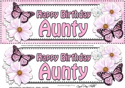 Large Dl Birthday Aunty Floral Butterflies 3D Decoupage