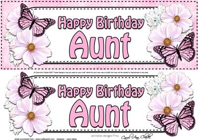 Large Dl Birthday Aunt Floral Butterflies 3D Decoupage