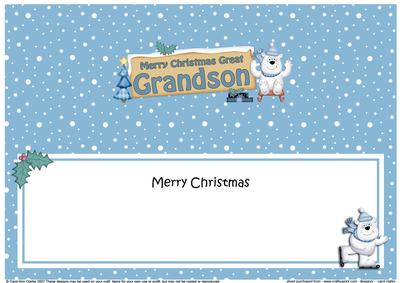 Xmas Great Grandson Polar Bear Signpost Lge Dl Insert