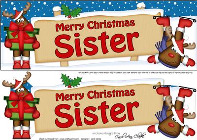 Xmas Sister Rudolph Signpost Large Dl Easicut 3D Decoupage