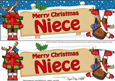Xmas Niece Rudolph Signpost Large Dl Easicut 3D Decoupage