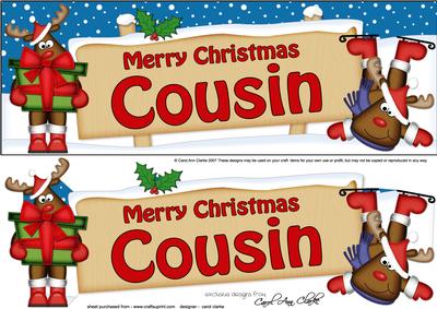 Xmas Cousin Rudolph Signpost Large Dl Easicut 3D Decoupage