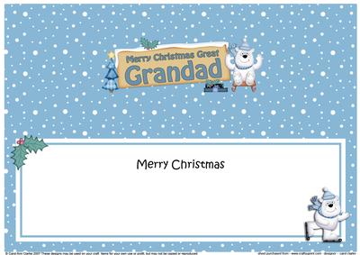 Xmas Great Grandad Polar Bear Signpost Lge Dl Insert