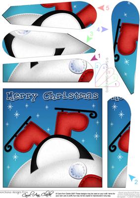 Xmas Oops Penguin Fun Novelty Fan Pyramage Topper