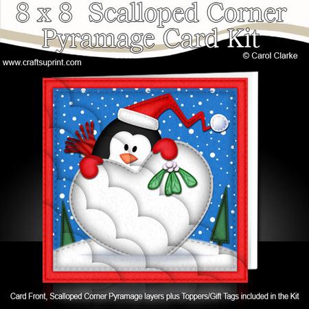 8 x 8 Xmas Penguin Love Kit with Scalloped Corners