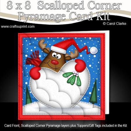8 x 8 Xmas Rudolph Love Kit with Scalloped Corners