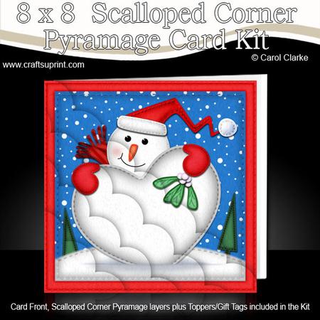 8 x 8 Xmas Snowman Love Kit with Scalloped Corners