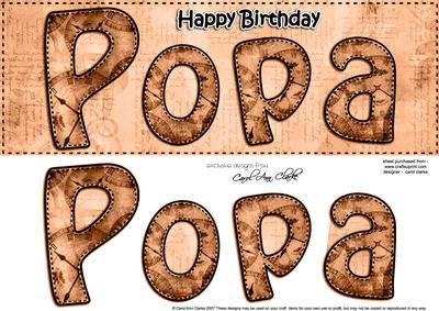 Large Dl Birthday Popa Clocks 3D Decoupage