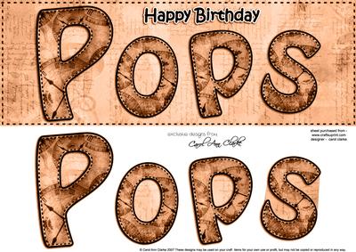 Large Dl Birthday Pops Clocks 3D Decoupage